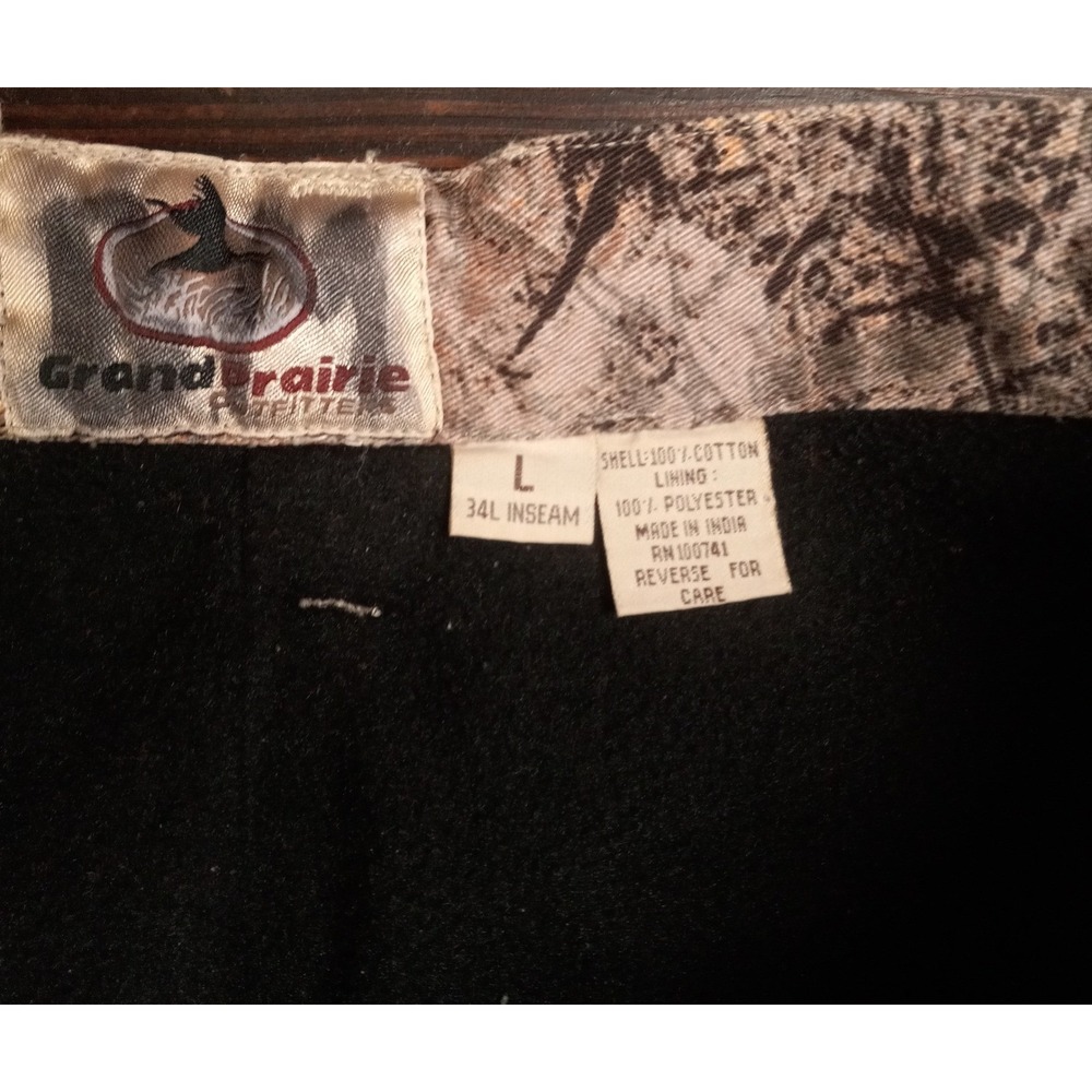 Grand Prairie Outfitters Camo Cargo Hunting Pants Vintage Fleece Mens L Cotton - Picture 5 of 6